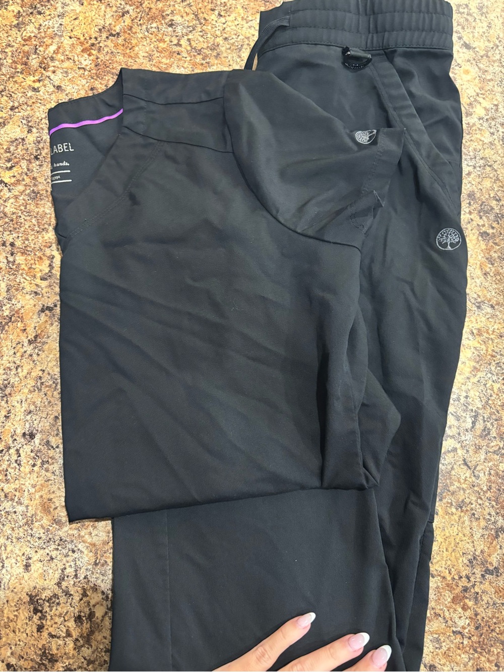Black Medical Scrub Set with Tree Logo